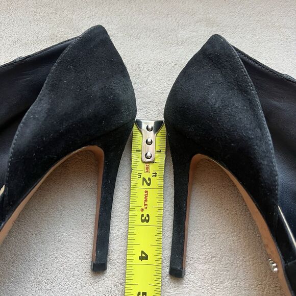 Schutz Black Suede Wrap Stiletto Heel Pump Booties Women 6.5 B Chic Sexy Minimal - Picture 10 of 14